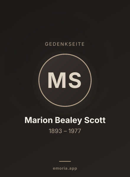 Gedenkportrait von Marion Bealey Scott