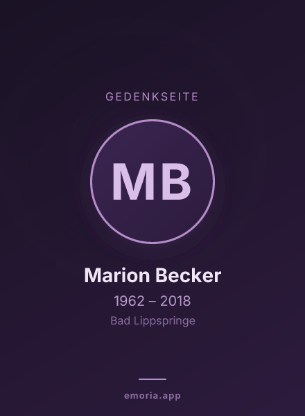 Gedenkportrait von Marion Becker