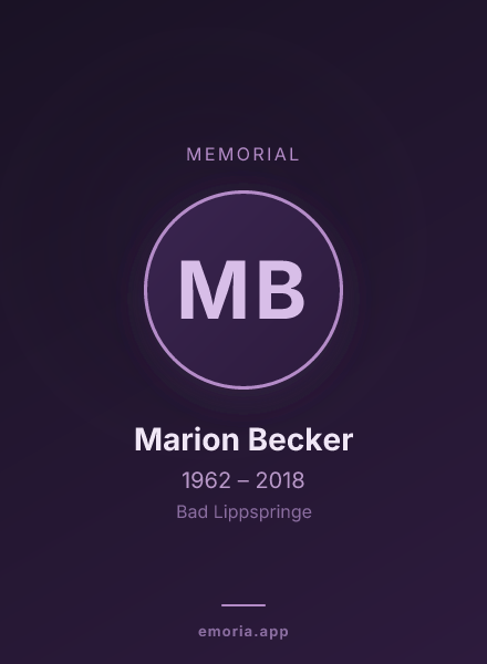 Memorial portrait of Marion Becker