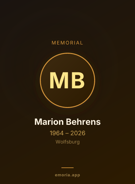 Memorial portrait of Marion Behrens