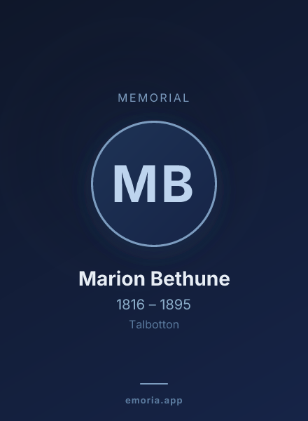 Memorial portrait of Marion Bethune