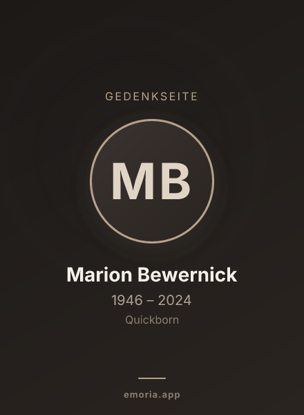 Gedenkportrait von Marion Bewernick