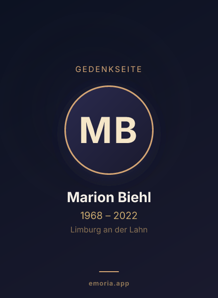 Gedenkportrait von Marion Biehl