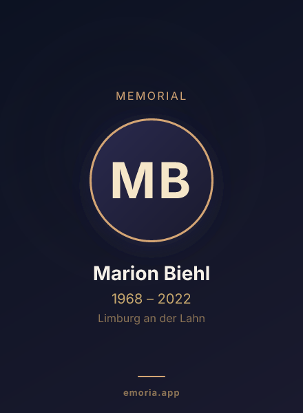 Memorial portrait of Marion Biehl