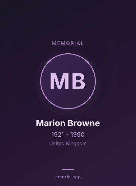 Memorial portrait of Marion Browne