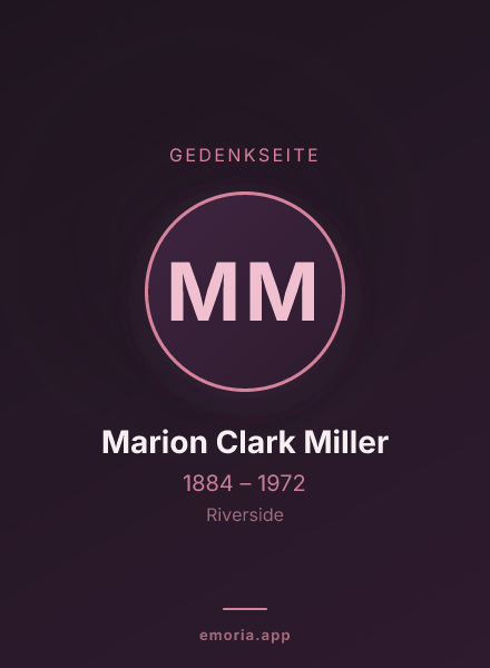 Gedenkportrait von Marion Clark Miller