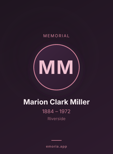Memorial portrait of Marion Clark Miller