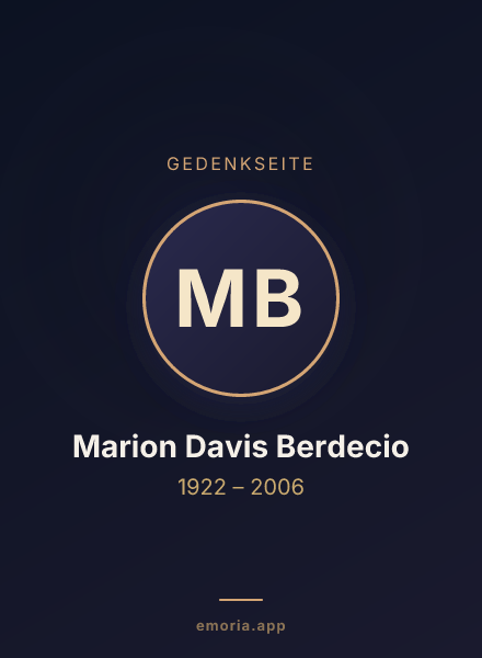 Gedenkportrait von Marion Davis Berdecio