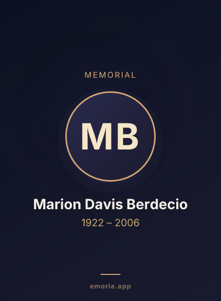 Memorial portrait of Marion Davis Berdecio