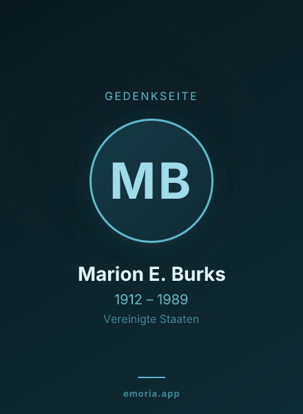 Gedenkportrait von Marion E. Burks