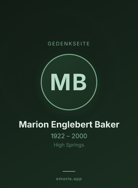 Gedenkportrait von Marion Englebert Baker