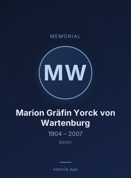 Memorial portrait of Marion Gräfin Yorck von Wartenburg