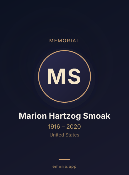 Memorial portrait of Marion Hartzog Smoak