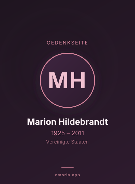 Gedenkportrait von Marion Hildebrandt