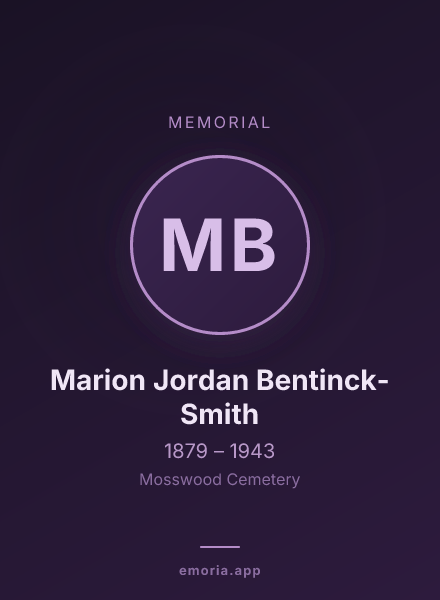 Memorial portrait of Marion Jordan Bentinck-Smith