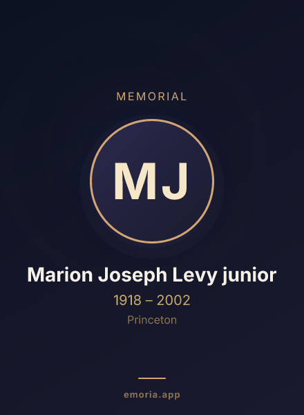 Memorial portrait of Marion Joseph Levy junior