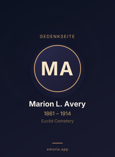 Gedenkportrait von Marion L. Avery
