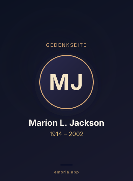 Gedenkportrait von Marion L. Jackson