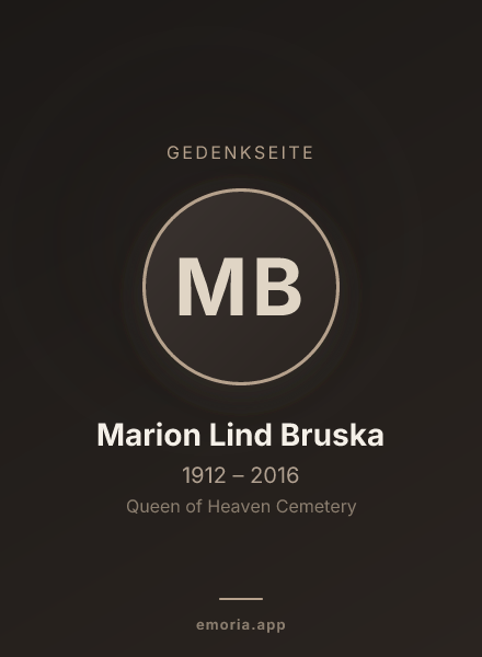 Gedenkportrait von Marion Lind Bruska