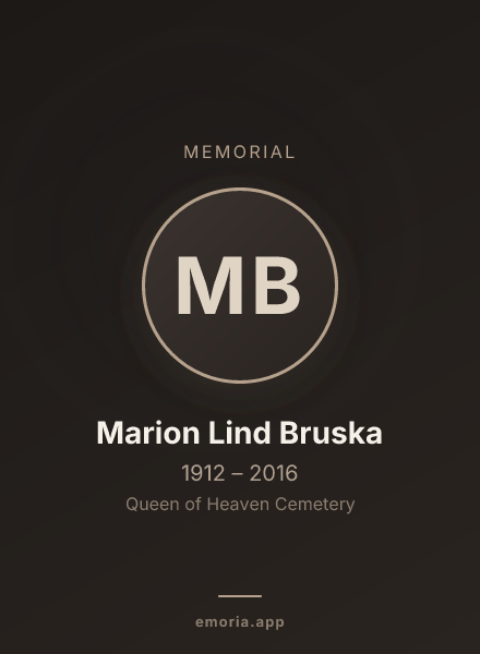 Memorial portrait of Marion Lind Bruska