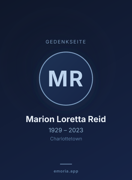 Gedenkportrait von Marion Loretta Reid