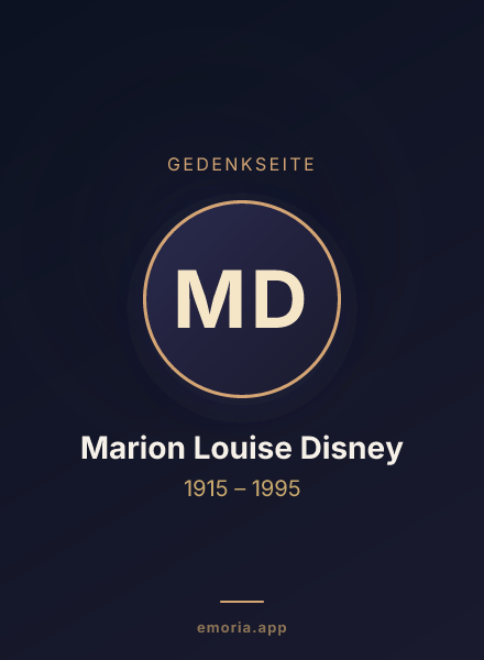 Gedenkportrait von Marion Louise Disney