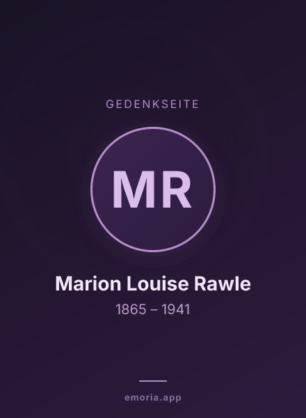 Gedenkportrait von Marion Louise Rawle