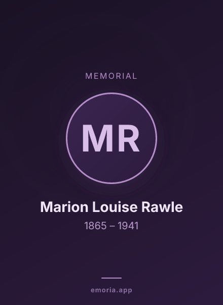 Memorial portrait of Marion Louise Rawle