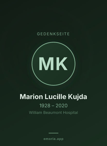 Gedenkportrait von Marion Lucille Kujda