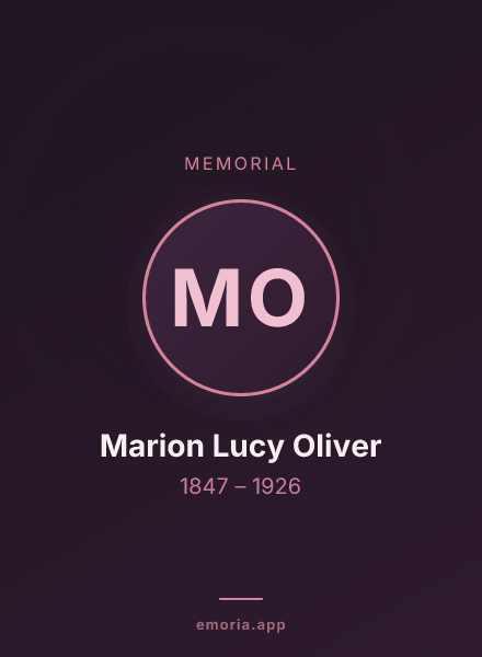 Memorial portrait of Marion Lucy Oliver
