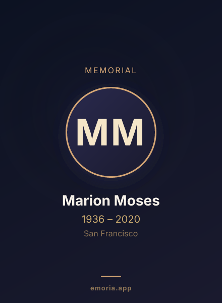 Memorial portrait of Marion Moses