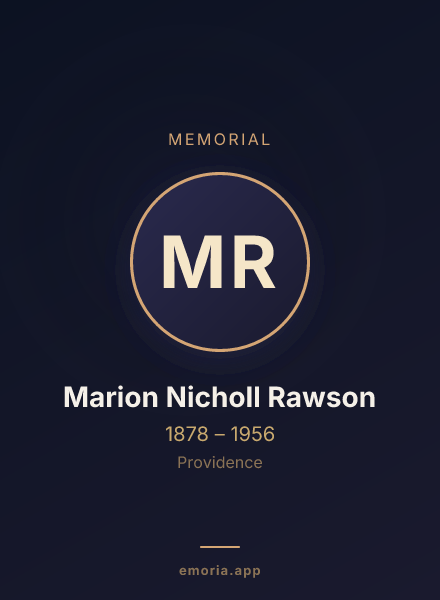 Memorial portrait of Marion Nicholl Rawson