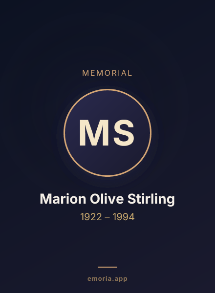 Memorial portrait of Marion Olive Stirling