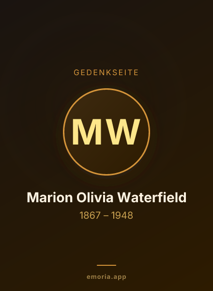 Gedenkportrait von Marion Olivia Waterfield