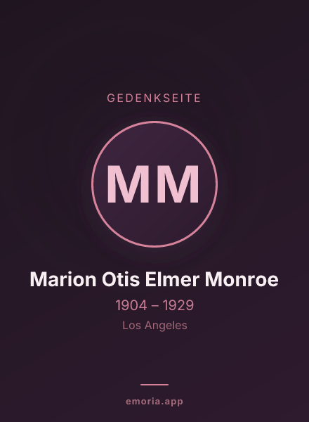 Gedenkportrait von Marion Otis Elmer Monroe