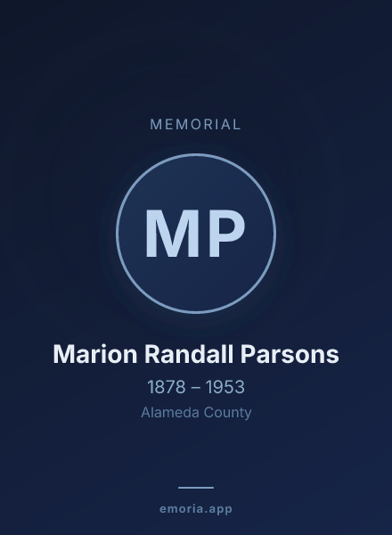 Memorial portrait of Marion Randall Parsons