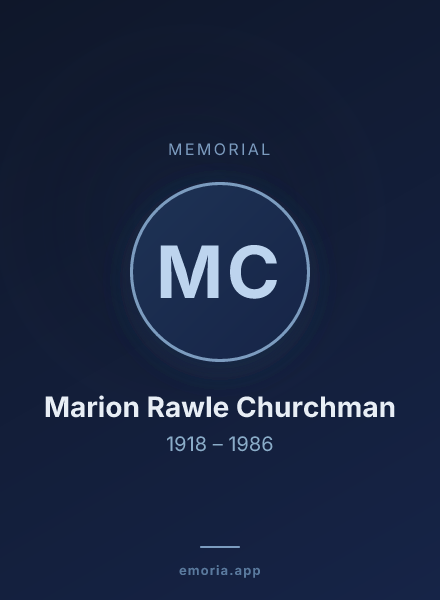 Memorial portrait of Marion Rawle Churchman