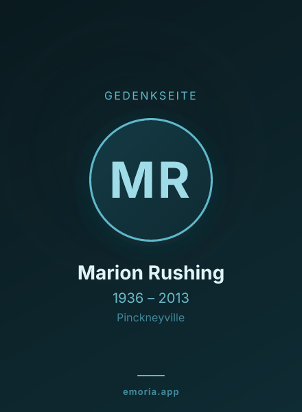 Gedenkportrait von Marion Rushing