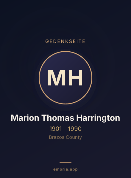 Gedenkportrait von Marion Thomas Harrington