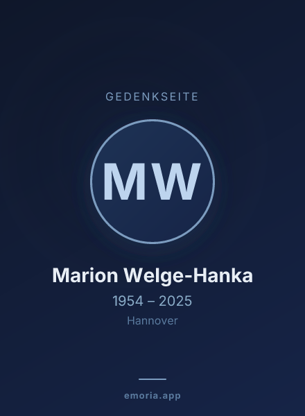 Gedenkportrait von Marion Welge-Hanka