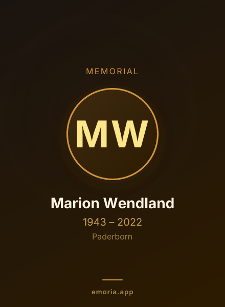 Memorial portrait of Marion Wendland