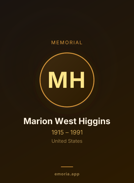 Memorial portrait of Marion West Higgins
