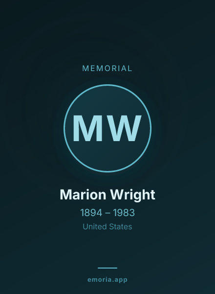 Memorial portrait of Marion Wright