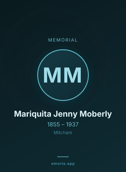 Memorial portrait of Mariquita Jenny Moberly