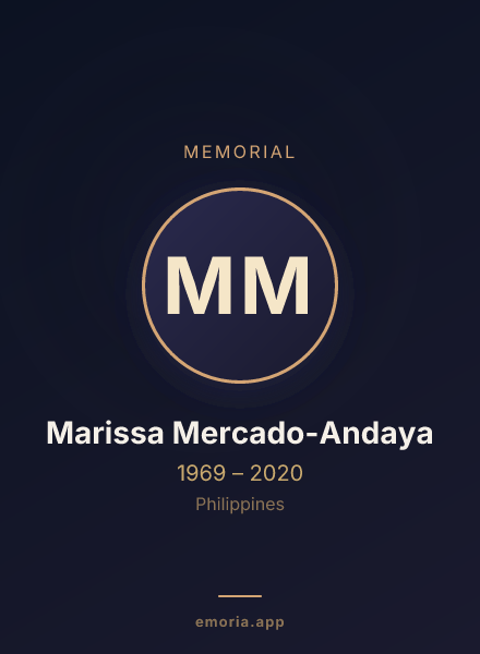 Memorial portrait of Marissa Mercado-Andaya