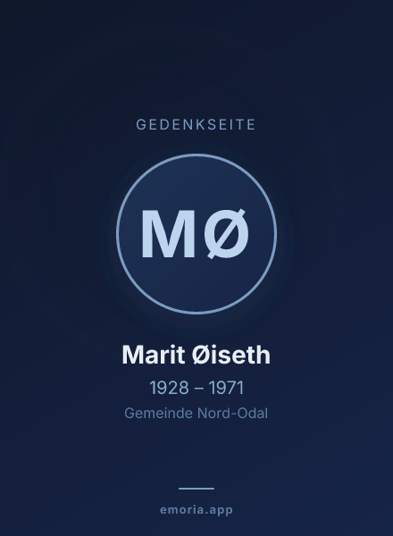 Gedenkportrait von Marit Øiseth