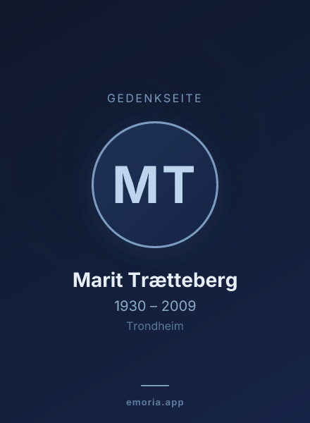 Gedenkportrait von Marit Trætteberg