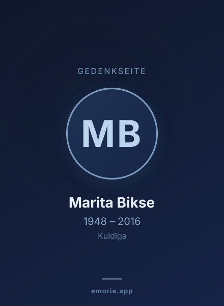 Gedenkportrait von Marita Bikse