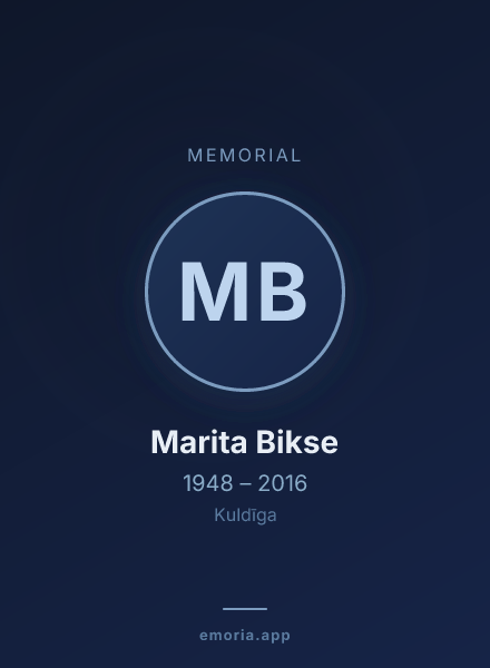 Memorial portrait of Marita Bikse