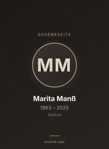 Gedenkportrait von Marita Manß